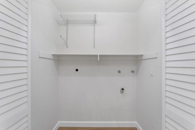 4532 Dawson Ave Unit 3, San Diego, CA 92115 - washroom with electric dryer hookup, gas dryer hookup, hookup for a washing machine, baseboards, and wood finished floors