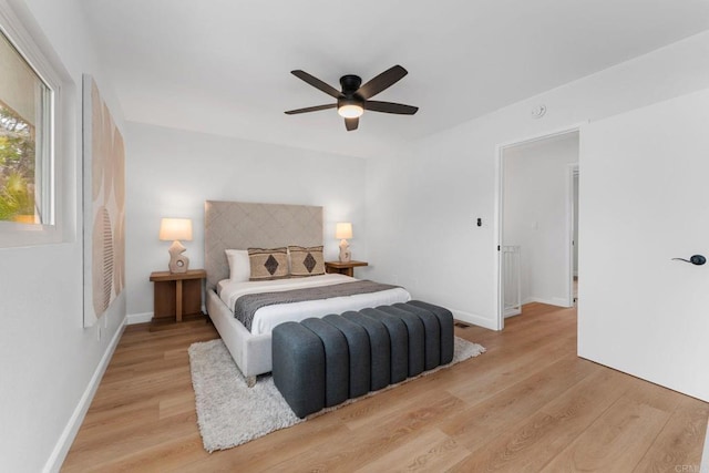 4532 Dawson Ave Unit 3, San Diego, CA 92115 - bedroom with light wood-style floors, baseboards, and a ceiling fan