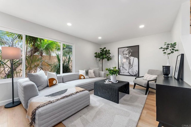 4532 Dawson Ave Unit 3, San Diego, CA 92115 - living area featuring recessed lighting, light wood finished floors, and baseboards