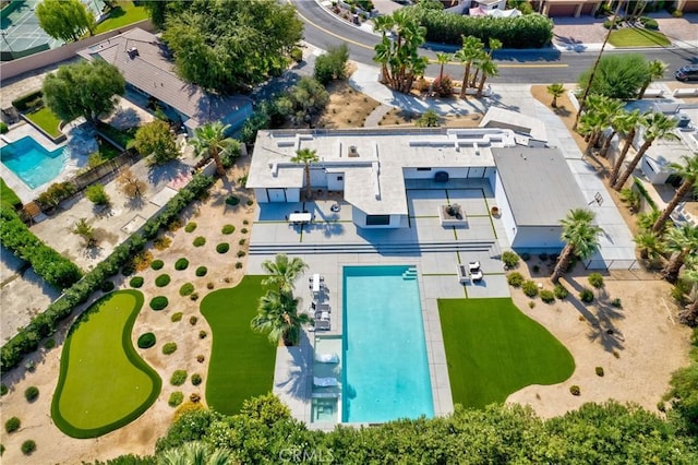 72408 Desert Dr, Rancho Mirage, CA 92270 - drone / aerial view of a pool