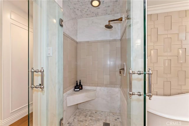 302 W Carter Ave, Sierra Madre, CA 91024 - bathroom with a stall shower and a soaking tub
