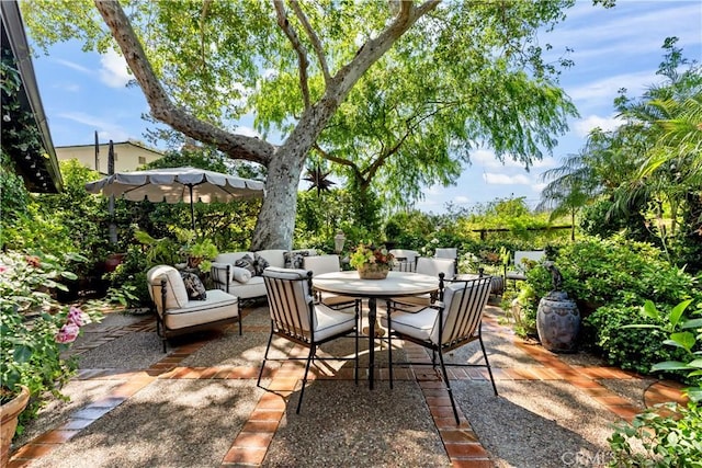 302 W Carter Ave, Sierra Madre, CA 91024 - view of patio / terrace featuring outdoor dining space and outdoor lounge area