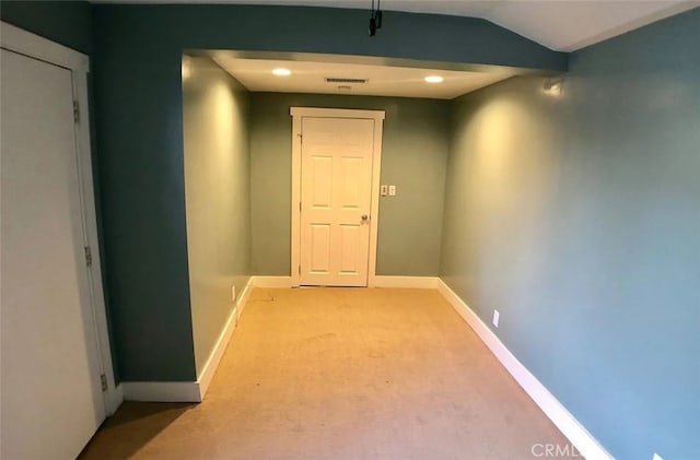 3513 Denker Ave, Los Angeles, CA 90018 - corridor with light colored carpet, baseboards, and recessed lighting