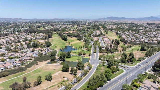 31081 Bunker Dr, Temecula, CA 92591 - aerial view of property and surrounding area featuring nearby suburban area, a water and mountain view, and a golf course