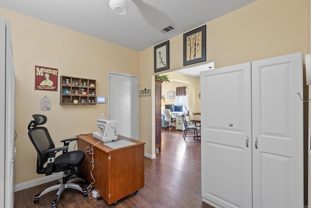31081 Bunker Dr, Temecula, CA 92591 - office space featuring dark wood-style flooring and baseboards