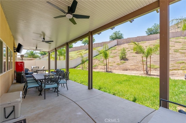 33007 Cattle Dr, Winchester, CA 92596 - view of patio / terrace with outdoor dining space and a ceiling fan