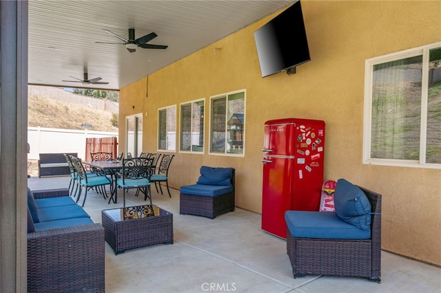 33007 Cattle Dr, Winchester, CA 92596 - view of patio with outdoor dining space and a ceiling fan