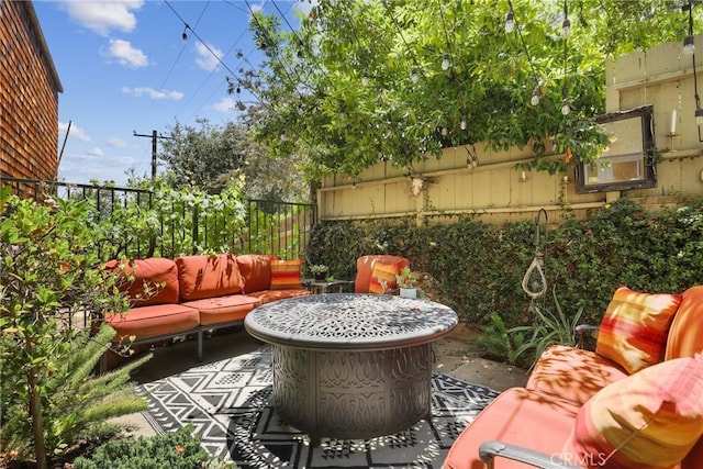 749 Canyon Crest Dr, Sierra Madre, CA 91024 - fenced backyard featuring an outdoor hangout area and a patio