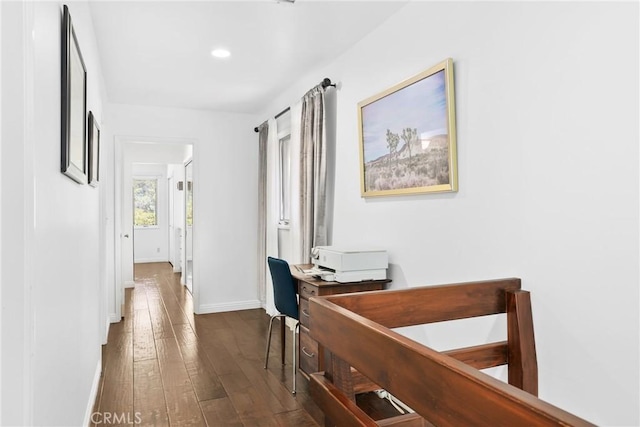 749 Canyon Crest Dr, Sierra Madre, CA 91024 - hall with hardwood / wood-style flooring and recessed lighting