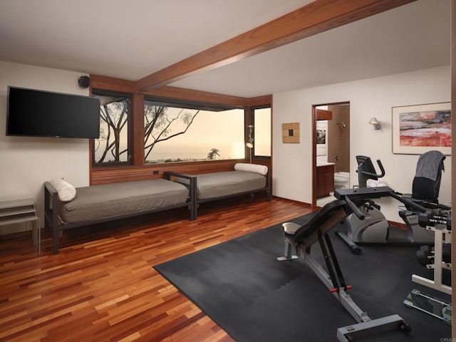 7226 Romero Dr, La Jolla, CA 92037 - exercise area featuring wood finished floors