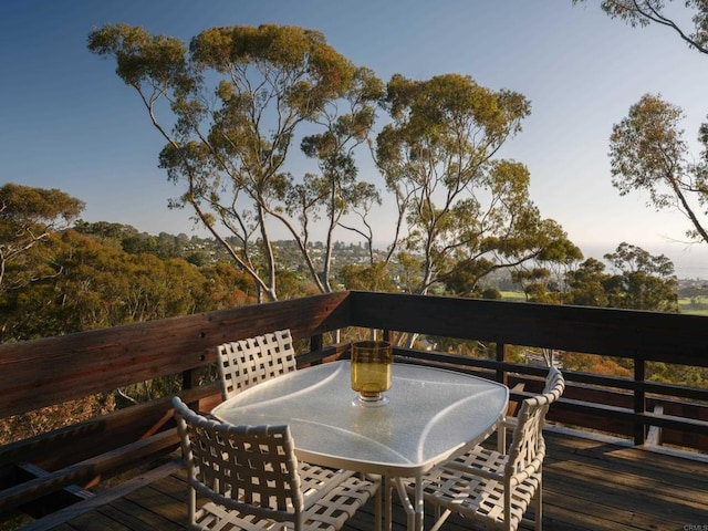 7226 Romero Dr, La Jolla, CA 92037 - wooden terrace featuring outdoor dining space
