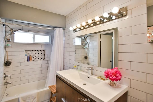 4502 Bates Dr, Yorba Linda, CA 92886 - full bath with shower / bath combo, tile walls, and vanity