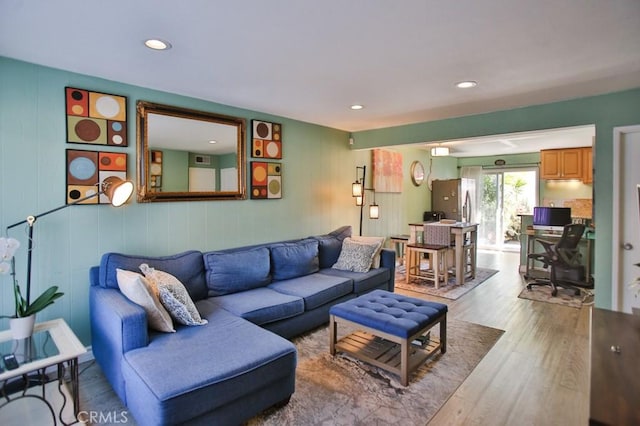 4502 Bates Dr, Yorba Linda, CA 92886 - living area featuring wood finished floors and recessed lighting
