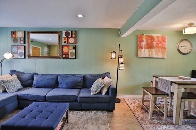 4502 Bates Dr, Yorba Linda, CA 92886 - living room featuring wood finished floors, baseboards, and recessed lighting