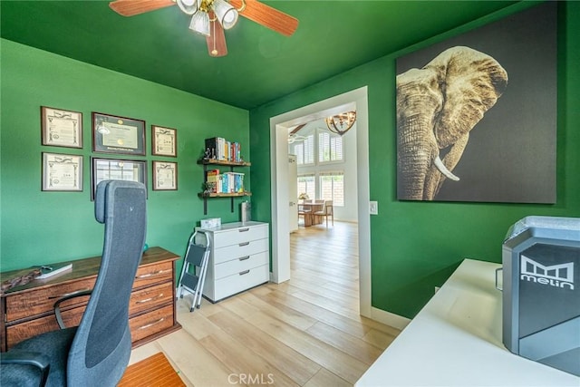 5940 Avenida Antigua, Yorba Linda, CA 92887 - office space featuring wood finished floors, ceiling fan, and baseboards
