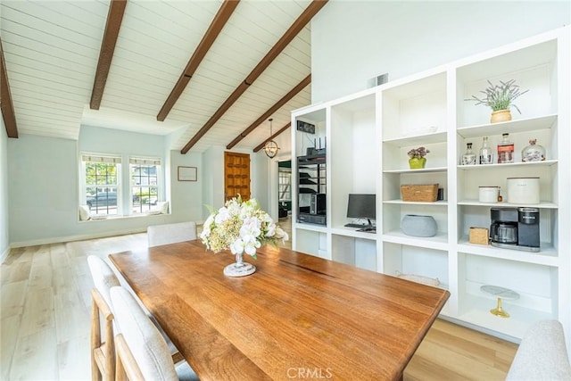 5940 Avenida Antigua, Yorba Linda, CA 92887 - dining space with light wood-type flooring and wood ceiling
