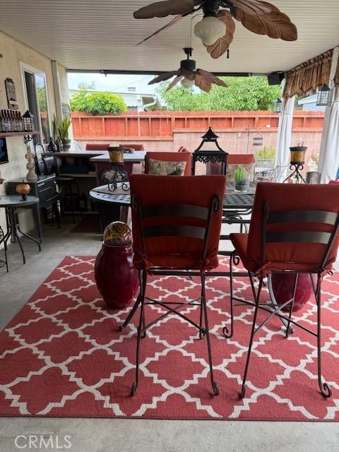 9912 Muroc St, Bellflower, CA 90706 - view of patio with outdoor dining space and ceiling fan