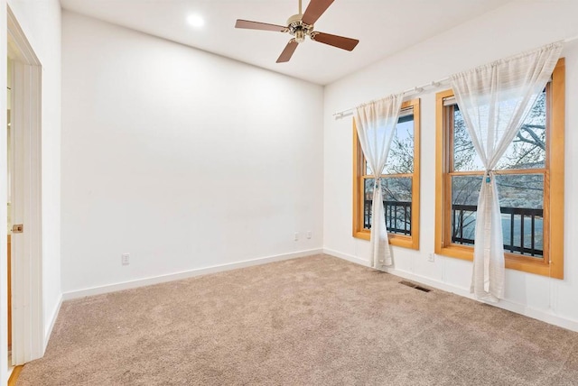 604 River Ranch Rd, Markleeville, CA 96120 - carpeted spare room with ceiling fan, baseboards, and recessed lighting
