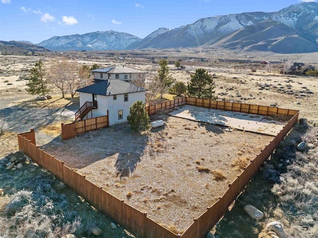 604 River Ranch Rd, Markleeville, CA 96120 - fenced backyard with a mountain view and stairway