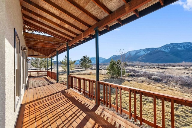 604 River Ranch Rd, Markleeville, CA 96120 - wooden terrace with a mountain view