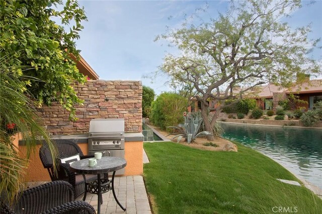 50135 Camino Privado Ln, Quinta, CA 92253 - view of grassy yard with exterior kitchen