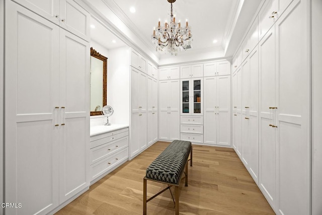 2060 Windover Rd, Pasadena, CA 91107 - spacious closet with a chandelier and light wood finished floors