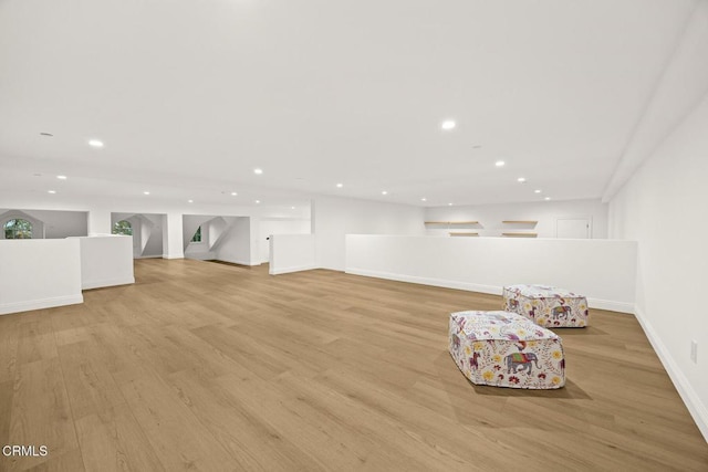 2060 Windover Rd, Pasadena, CA 91107 - below grade area featuring recessed lighting, light wood-type flooring, and baseboards