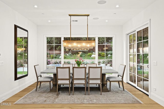 2060 Windover Rd, Pasadena, CA 91107 - dining room with light wood-style floors, healthy amount of natural light, baseboards, and recessed lighting