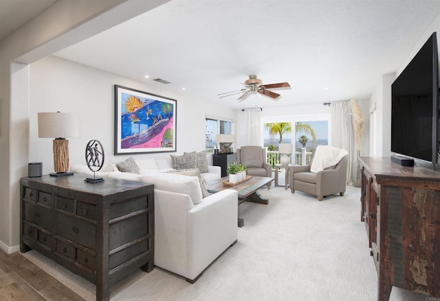 29730 Red Mountain Rd, Valley Center, CA 92082 - living room featuring ceiling fan and recessed lighting