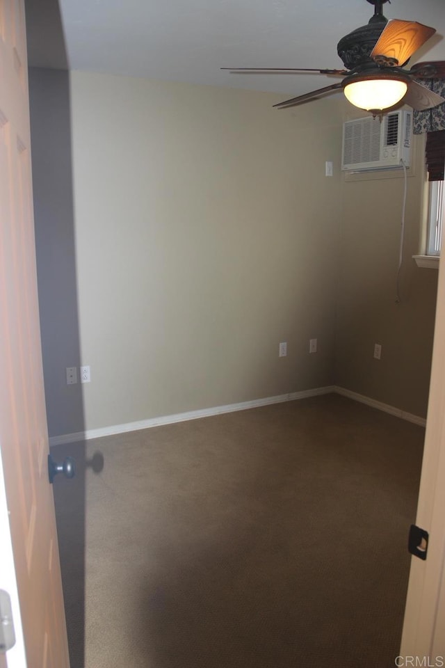 29730 Red Mountain Rd, Valley Center, CA 92082 - carpeted spare room with ceiling fan, a wall unit AC, and baseboards