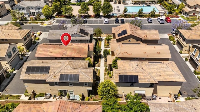 16007 Dexter St, Chino, CA 91708 - aerial view of residential area featuring a pool area