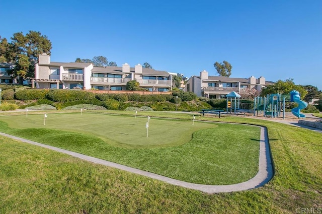 12812 Caminito En Flor, Del Mar, CA 92014 - surrounding community with an area to practice putting and a lawn