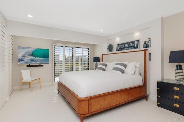 12812 Caminito En Flor, Del Mar, CA 92014 - bedroom with light carpet, baseboards, and recessed lighting