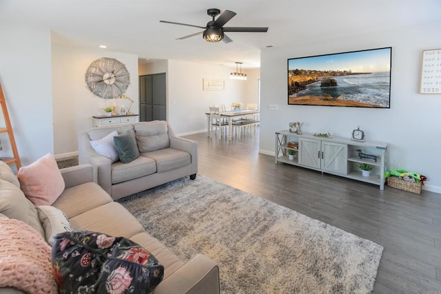 23912 Benito Way, Ramona, CA 92065 - living area featuring ceiling fan and wood finished floors