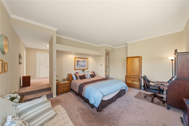 1357 Sunny Heights Rd, Fallbrook, CA 92028 - bedroom featuring light carpet and crown molding