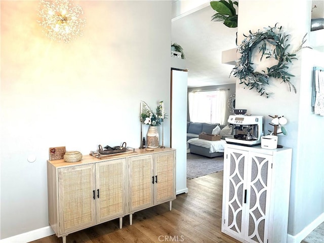 140 W Pioneer Ave Unit 52, Redlands, CA 92374 - corridor with wood finished floors and baseboards