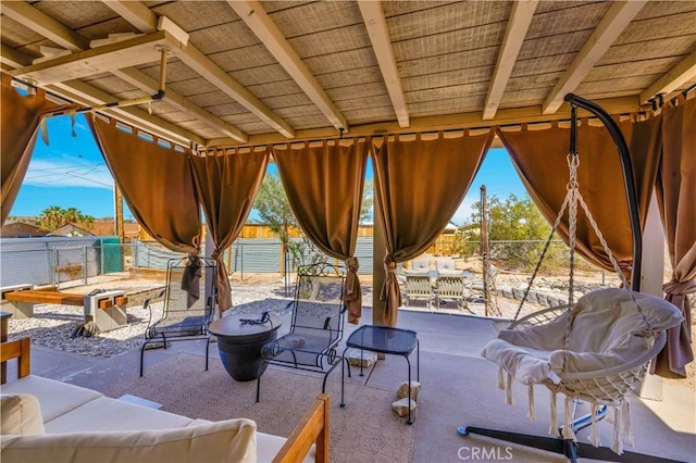 6279 Baileya Ave Unit 29, Palms, CA 92277 - fenced backyard with a patio area