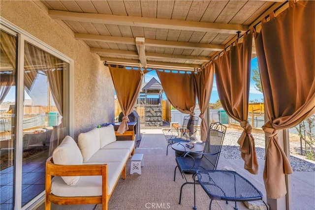 6279 Baileya Ave Unit 29, Palms, CA 92277 - sunroom with beam ceiling