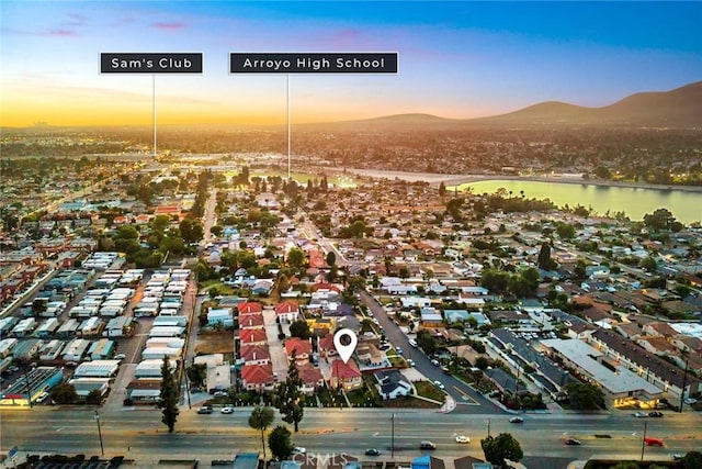 4937 Peck Rd Unit C, El Monte, CA 91732 - aerial view at dusk of a water and mountain view