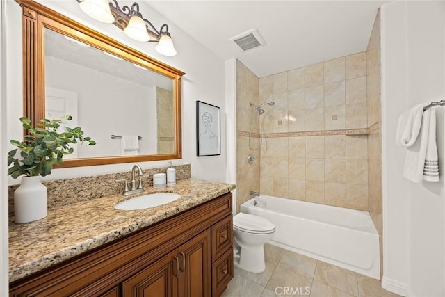 4937 Peck Rd Unit C, El Monte, CA 91732 - full bathroom with vanity, toilet, shower / bath combination, and tile patterned floors