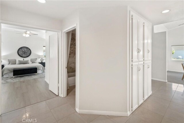 3014 California Park Dr, Chico, CA 95928 - hall with light tile patterned floors and recessed lighting