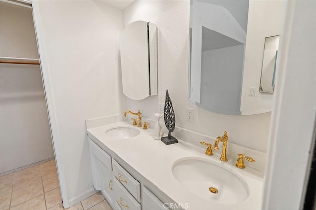 3014 California Park Dr, Chico, CA 95928 - bathroom with double vanity and tile patterned flooring