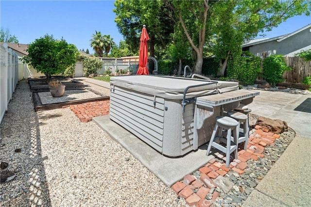 3014 California Park Dr, Chico, CA 95928 - fenced backyard with a hot tub and a patio