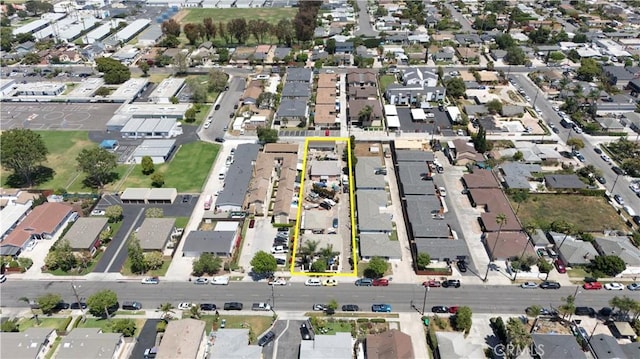 2028 Wallace Ave Unit C, Costa Mesa, CA 92627 - aerial view of property and surrounding area with property parcel outlined and nearby suburban area