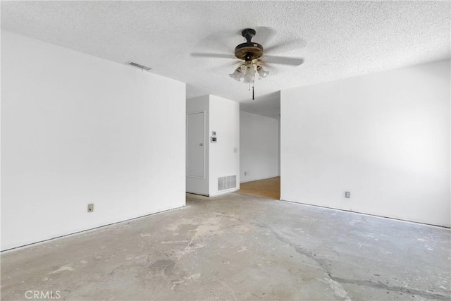 9820 Mandalay Ct, Riverside, CA 92503 - empty room featuring concrete flooring, a ceiling fan, and a textured ceiling