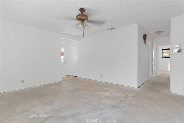 9820 Mandalay Ct, Riverside, CA 92503 - empty room featuring ceiling fan and unfinished concrete flooring