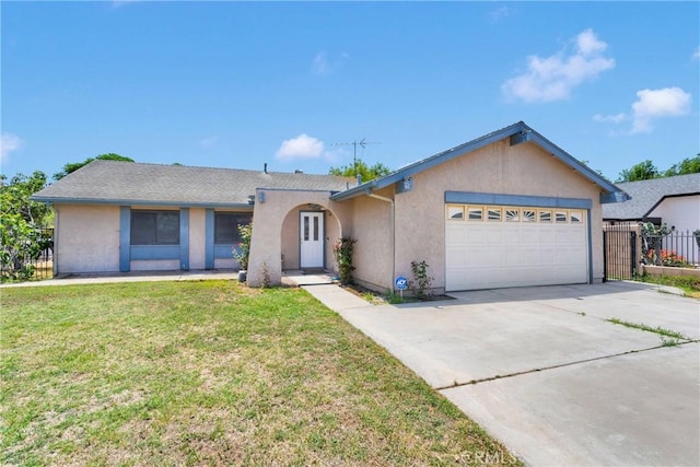 9820 Mandalay Ct, Riverside, CA 92503 - ranch-style home featuring stucco siding, a garage, and driveway
