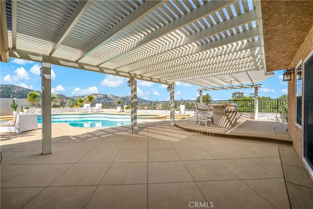 32070 Corte Bonilio, Temecula, CA 92592 - view of patio / terrace featuring a mountain view and a pergola