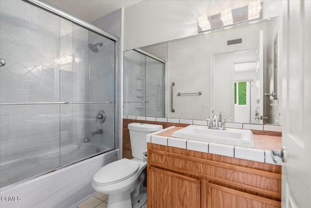 849 Plaza Cuernavaca Way, San Diego, CA 92114 - bathroom with vanity, bath / shower combo with glass door, and tile patterned flooring