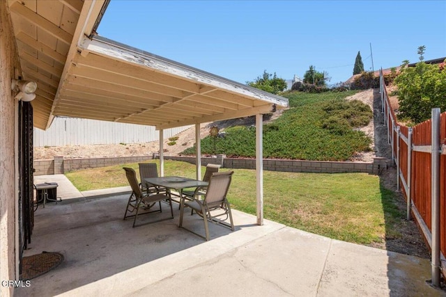 849 Plaza Cuernavaca Way, San Diego, CA 92114 - fenced backyard with outdoor dining area and a patio
